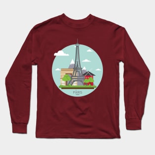 Paris France Eiffel Tower Visitors Tourist Edition Long Sleeve T-Shirt